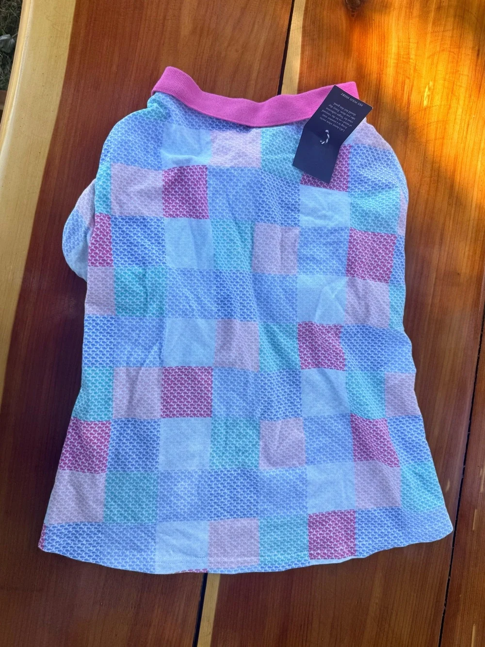 Pet Polo Shirt for Dogs in Pink and Pastel Patchwork NWT